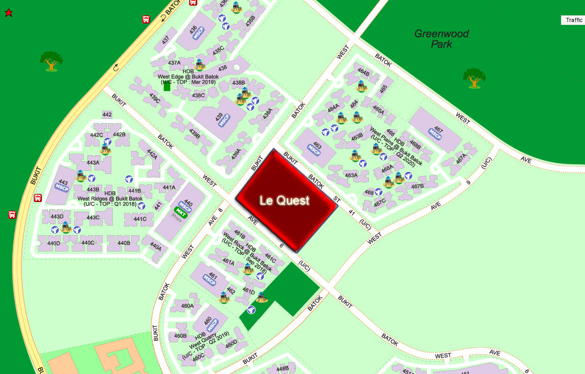 Le Quest Condo Location Bukit Batok West Ave 6 at Jurong East MRT Station